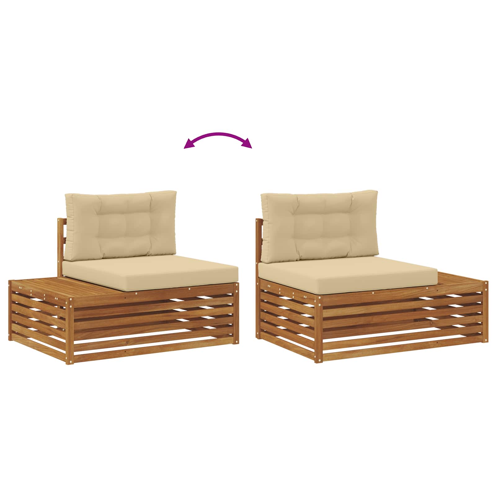 Set vanjskih sofa s jastukom 3 Komad Prirodna i bež