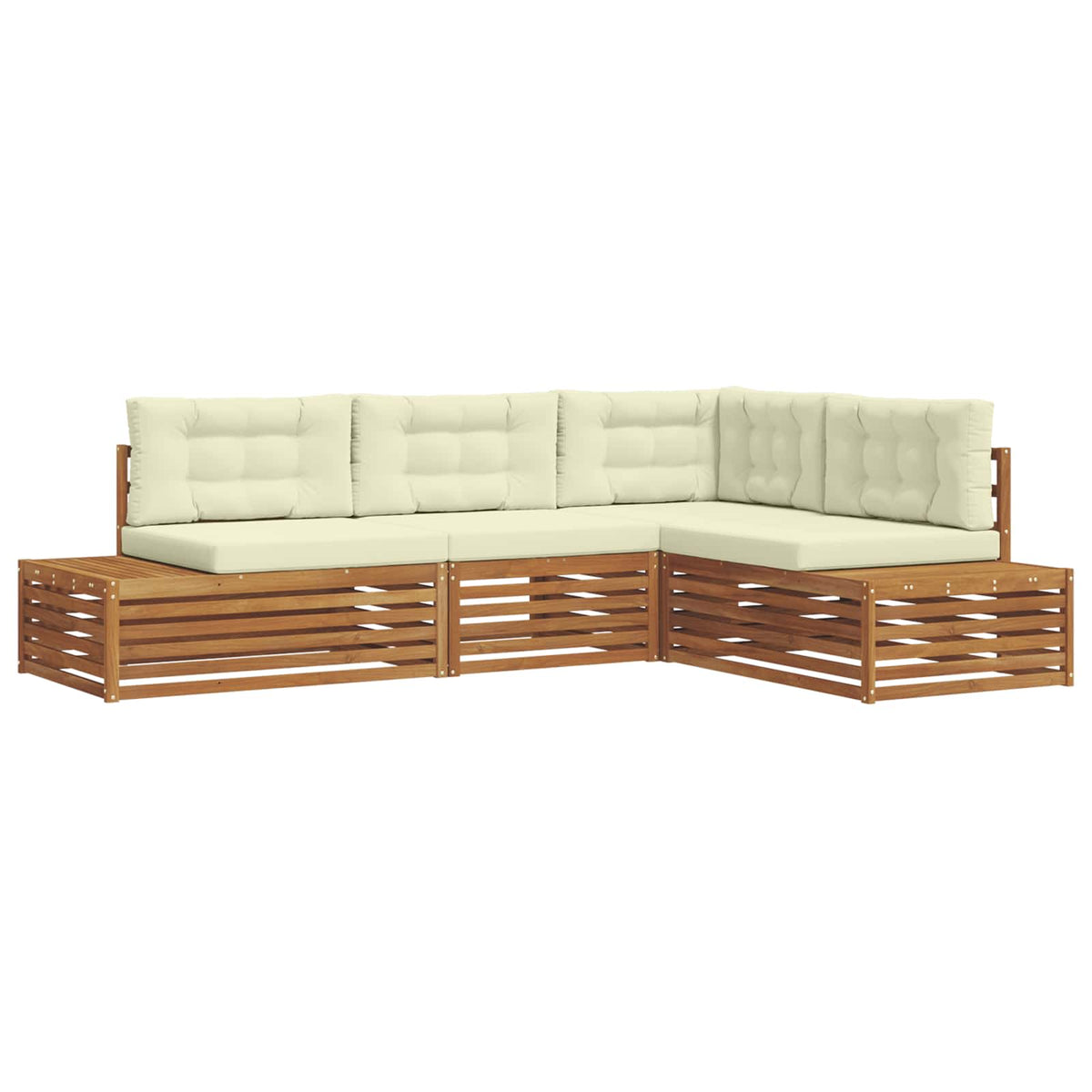 5 kom. Set vanjskih sofa Čvrsto drvo akacije i poliester