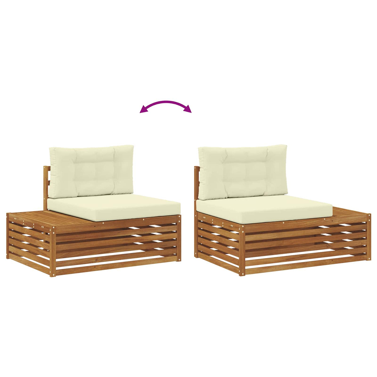 5 kom. Set vanjskih sofa Čvrsto drvo akacije i poliester