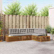 5 kom. Set vanjskih sofa Čvrsto drvo akacije i poliester