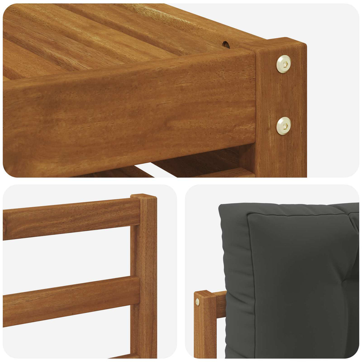 Set vanjskih sofa 10 kom. Prirodna i antracit 79 x 79 x 37 cm