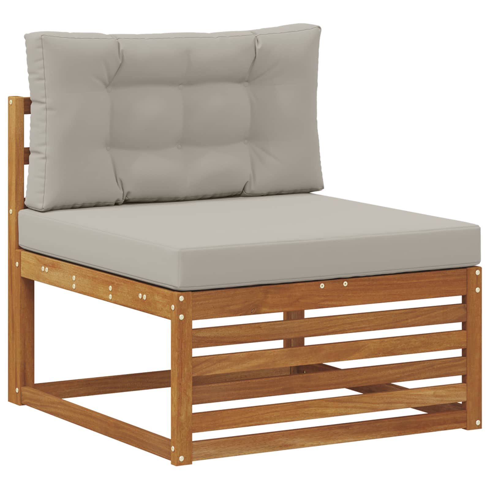 Setovi sofa 11 pcs Prirodna i svijetlo siva Čvrsto drvo akacije