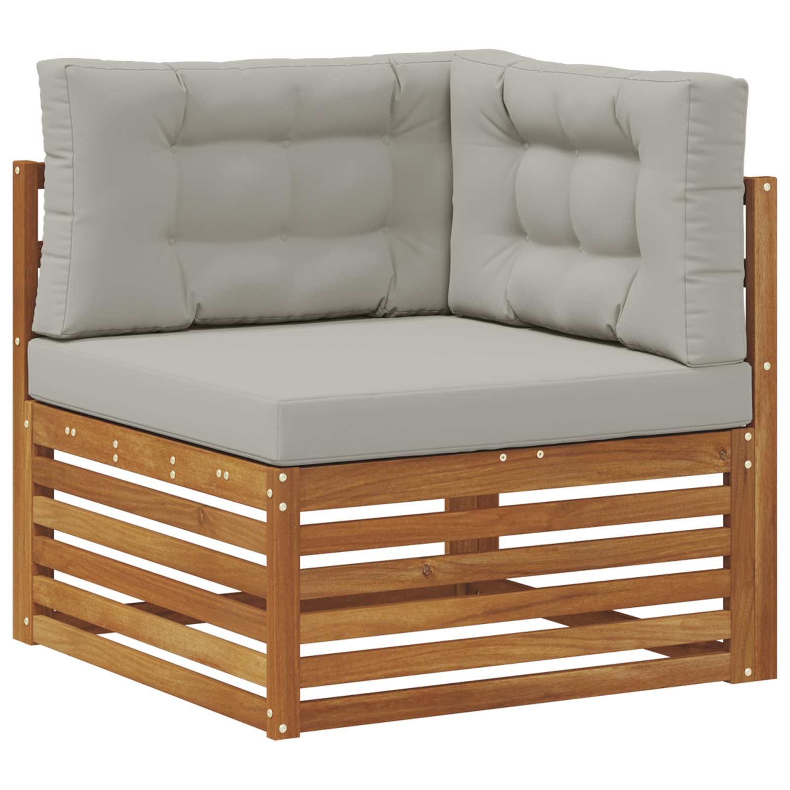 Setovi sofa 11 pcs Prirodna i svijetlo siva Čvrsto drvo akacije