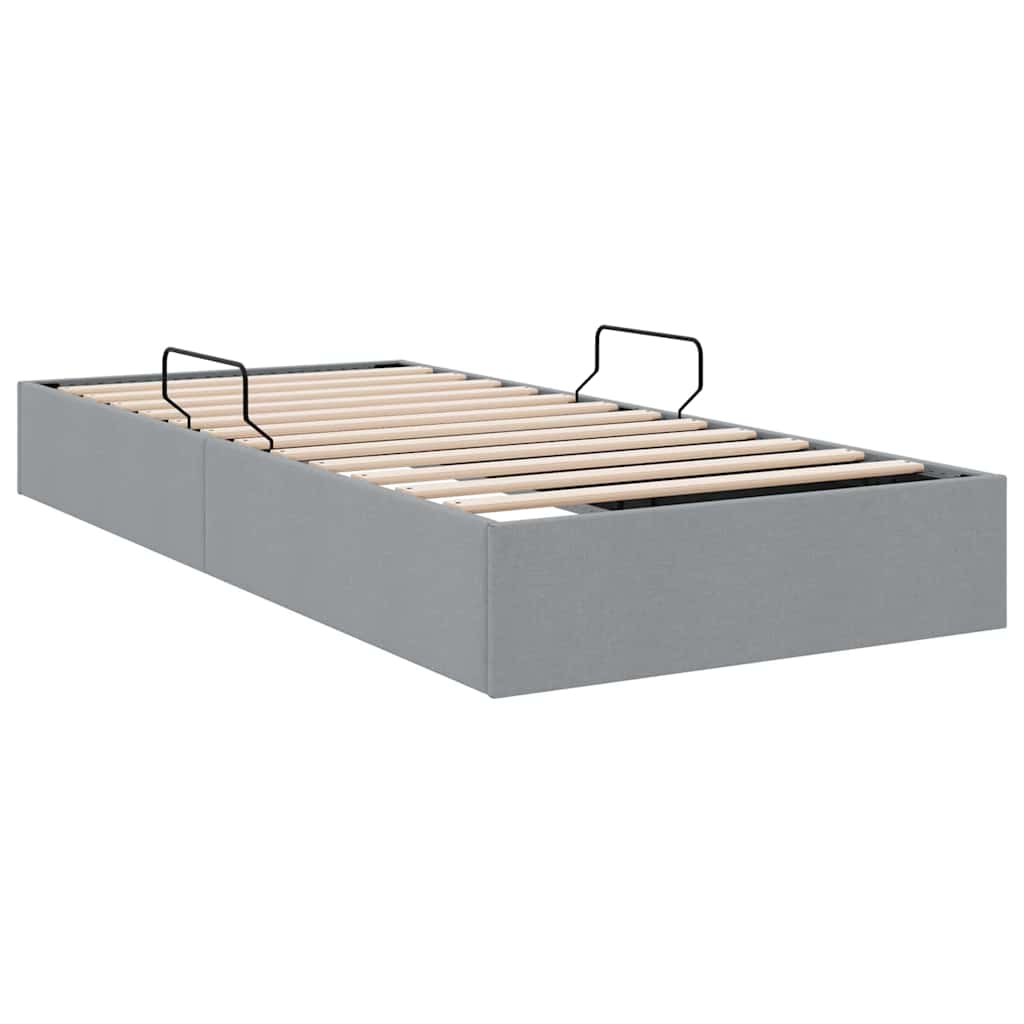 Krevet s od storage Svijetlo siva 203 x 100 cm tkanina