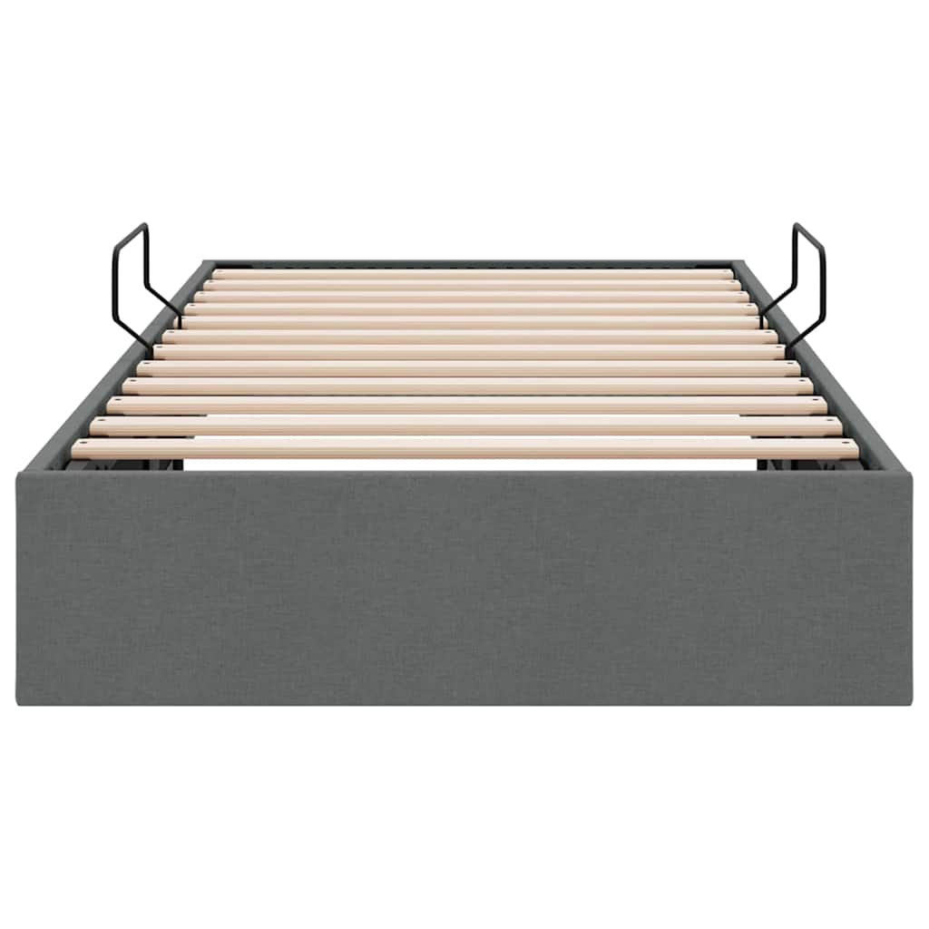 Krevet s od storage s madracem Tamno siva 203 x 100 cm tkanina