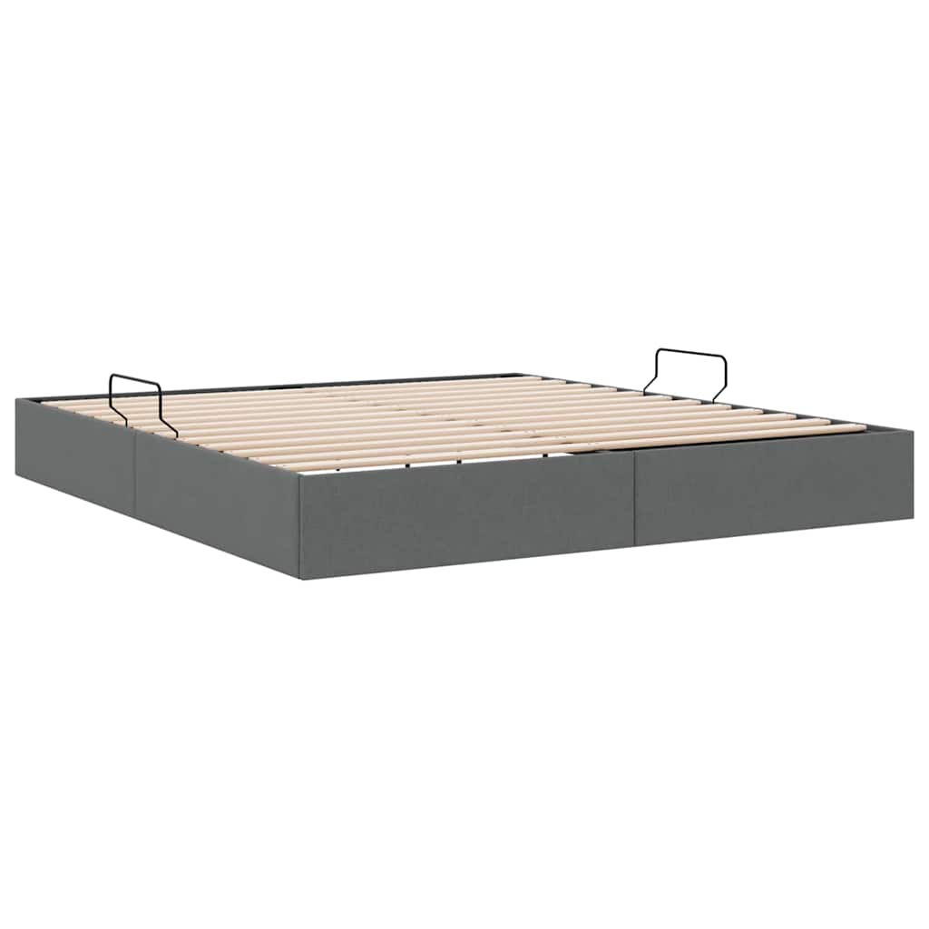 Krevet s od storage s madracem Tamno siva 193 x 203 cm tkanina