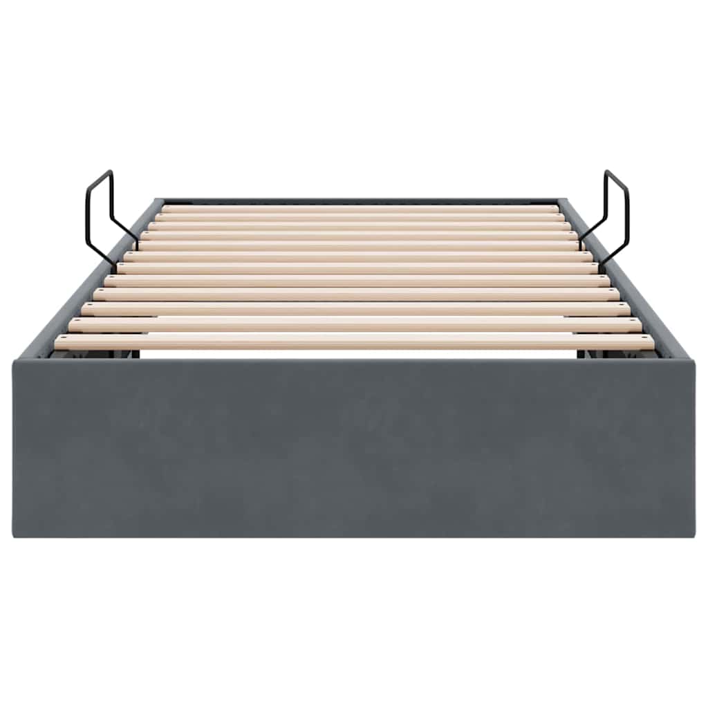 Krevet s od storage s madracem Tamno siva 100 x 190 cm Baršun