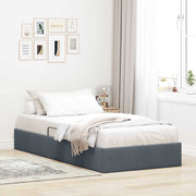 Krevet s od storage s madracem Tamno siva 100 x 203 cm Baršun