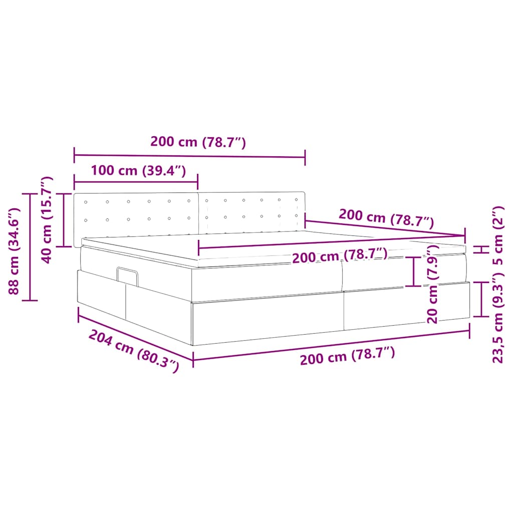 Krevet s madracem i skladištem Kapućino 200 x 200 cm Lažna koža