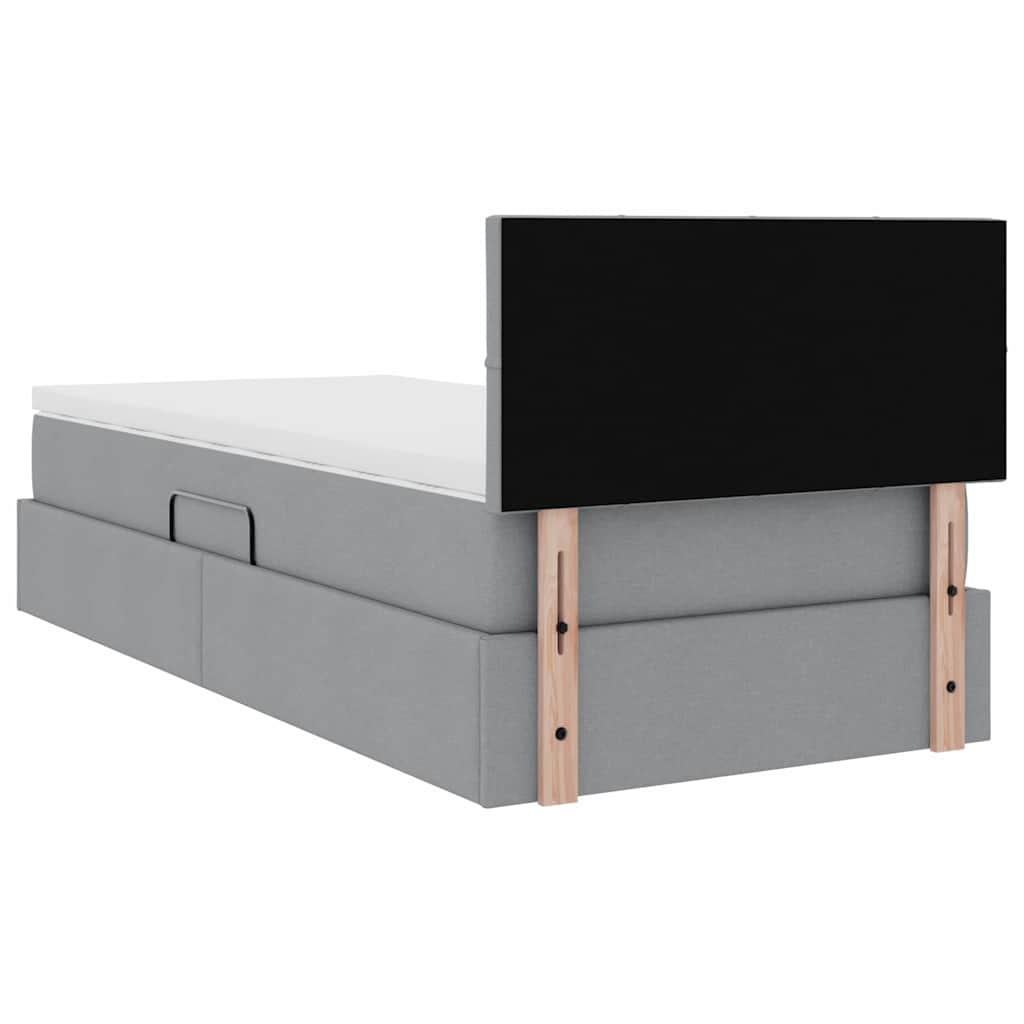 Krevet s madracem i skladištem Svijetlo siva 90 x 200 cm Baršun