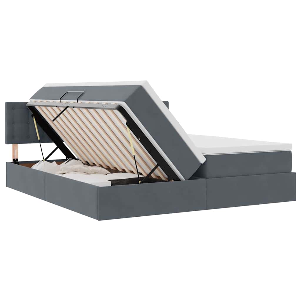 Krevet s od storage 2 kom. Tamno siva 180 x 200 cm Velvet