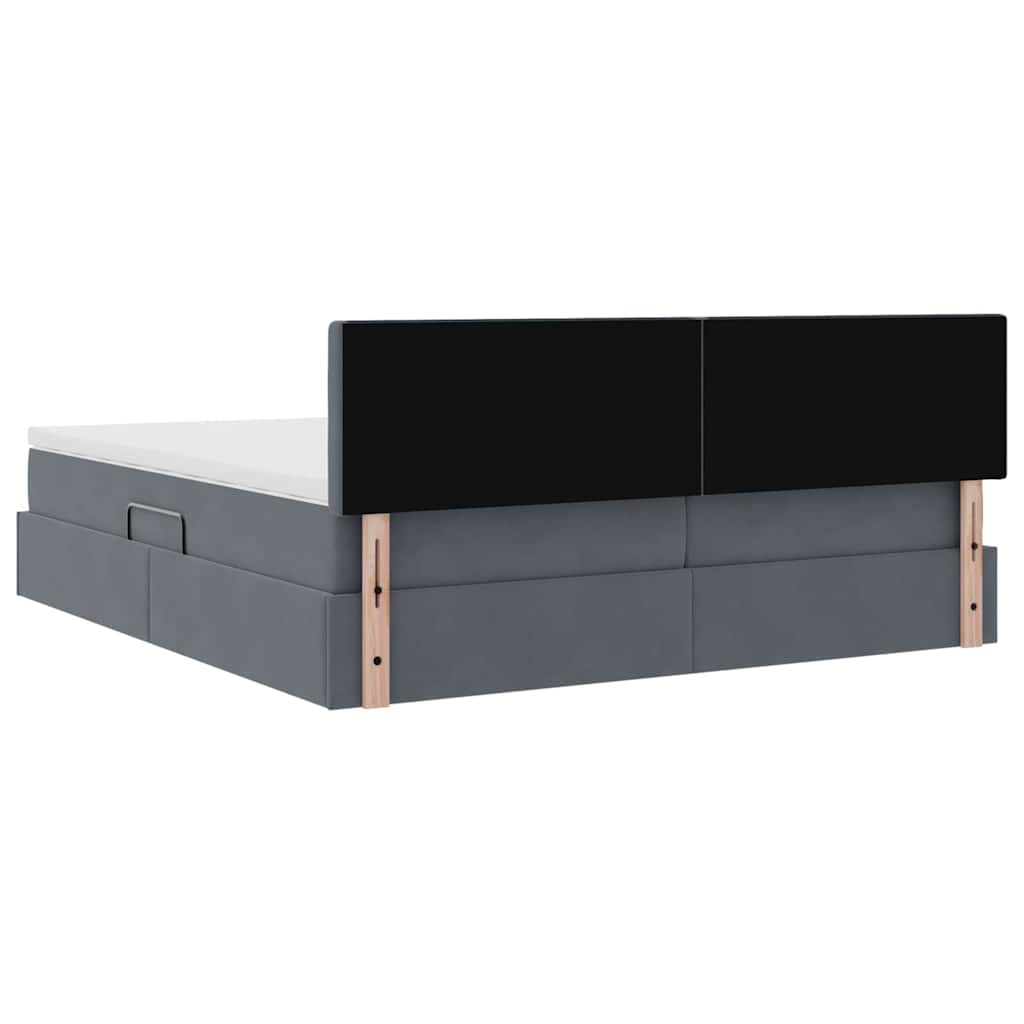 Krevet s od storage 2 kom. Tamno siva 180 x 200 cm Velvet