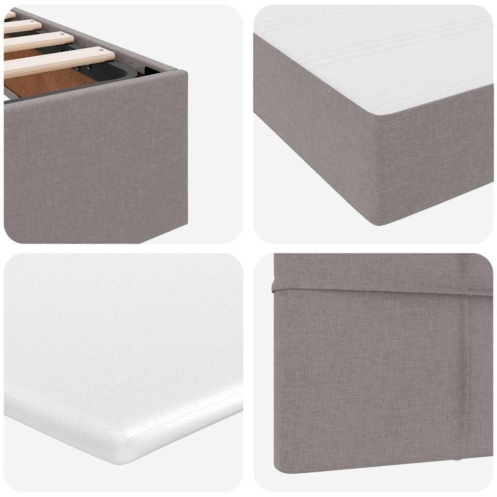 LED krevet za pohranu s madracem Sivosmeđa 90 x 200 cm Tkanina