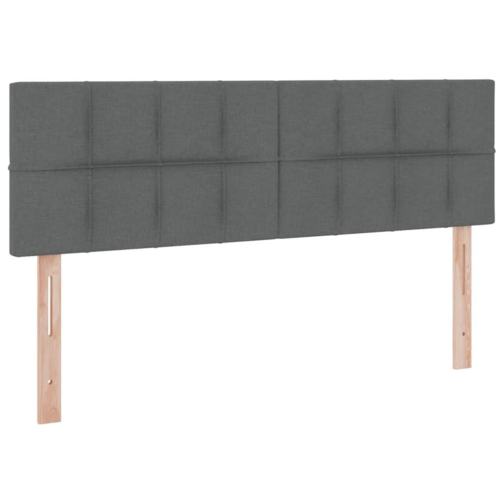 LED krevet za pohranu s madracem Tamnosiva 140 x 200 cm Tkanina