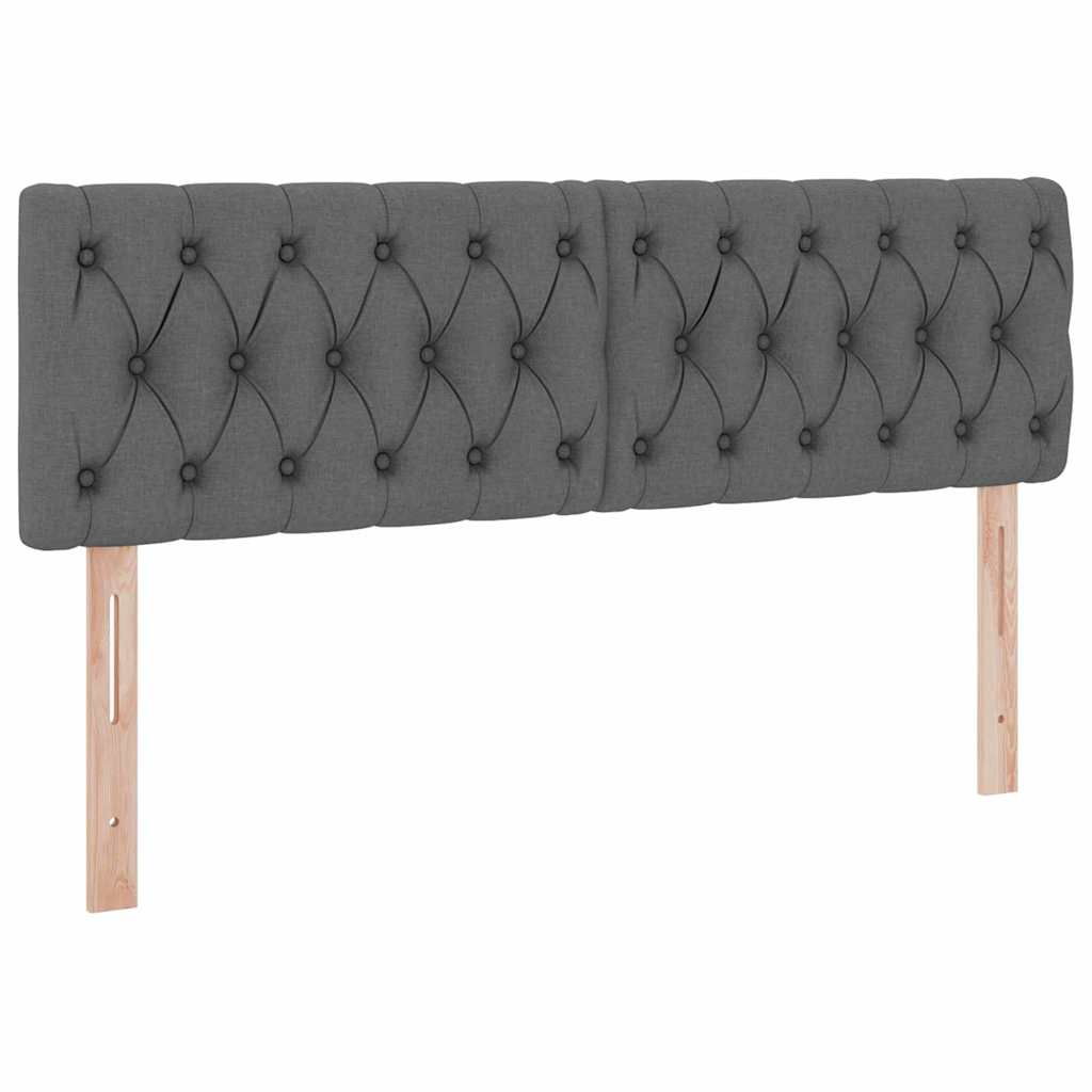 LED krevet za pohranu s madracem Tamnosiva 140 x 190 cm Tkanina