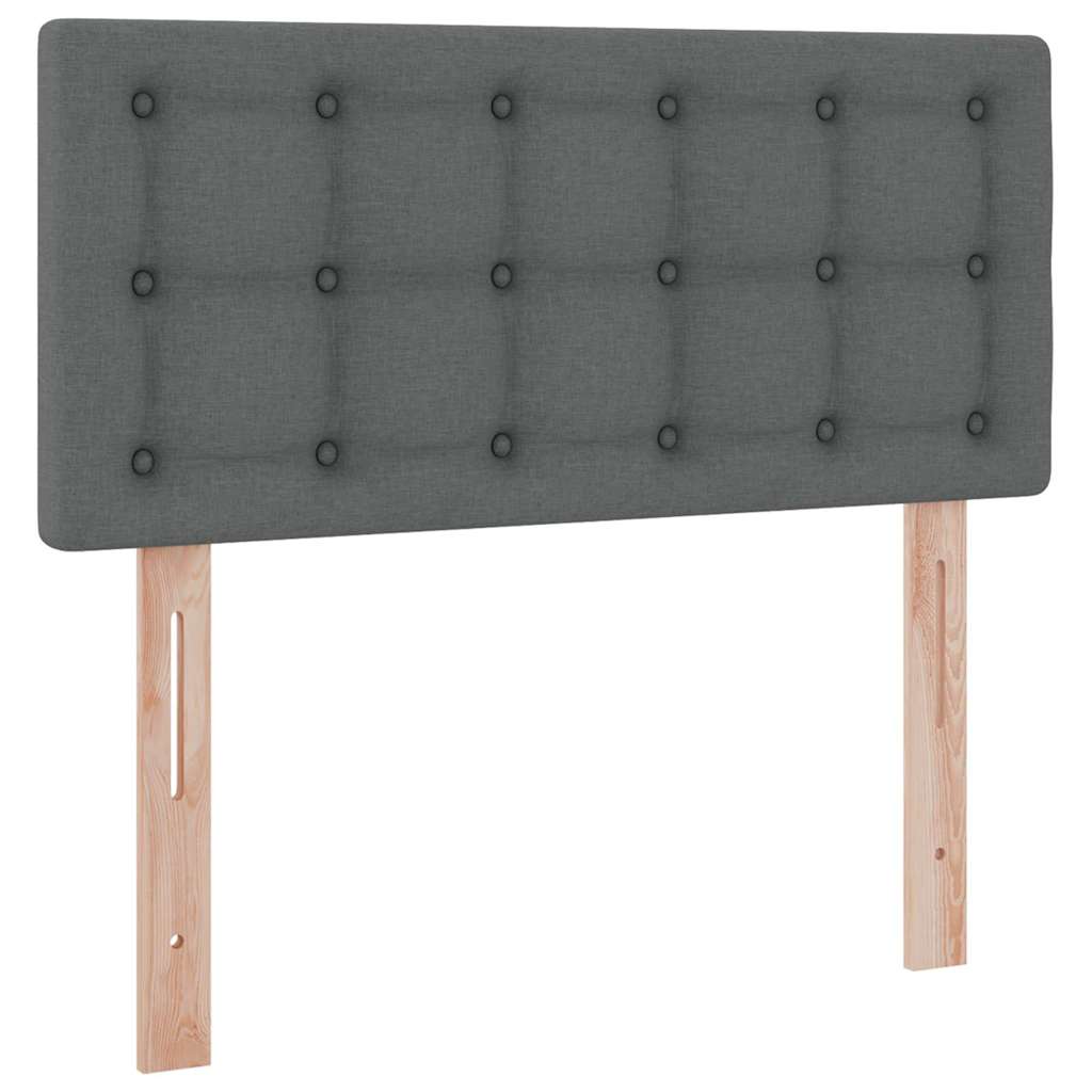 LED krevet za pohranu s madracem Tamnosiva 90 x 190 cm Tkanina