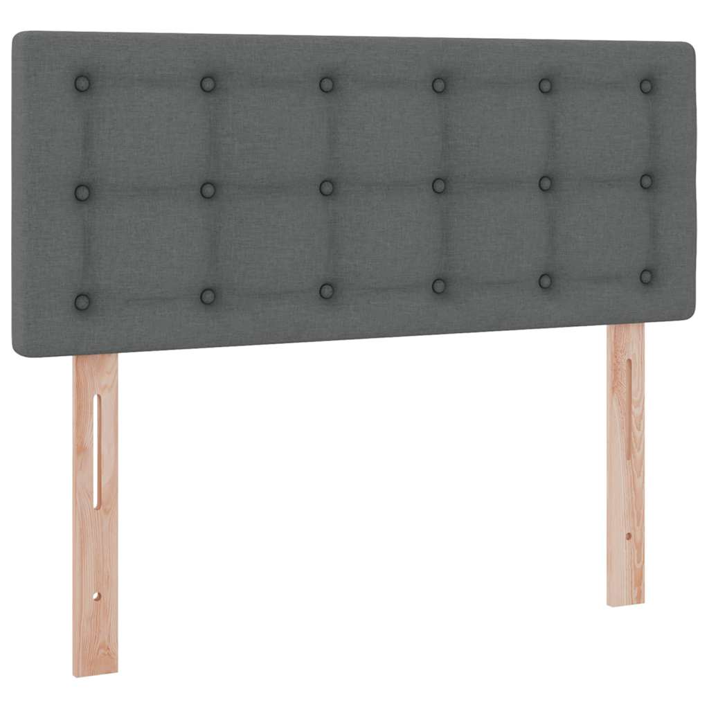 LED krevet za pohranu s madracem Tamnosiva 120 x 200 cm Tkanina