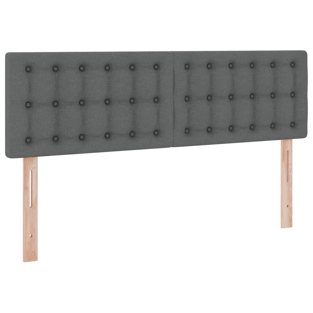 LED krevet za pohranu s madracem Tamnosiva 140 x 190 cm Tkanina
