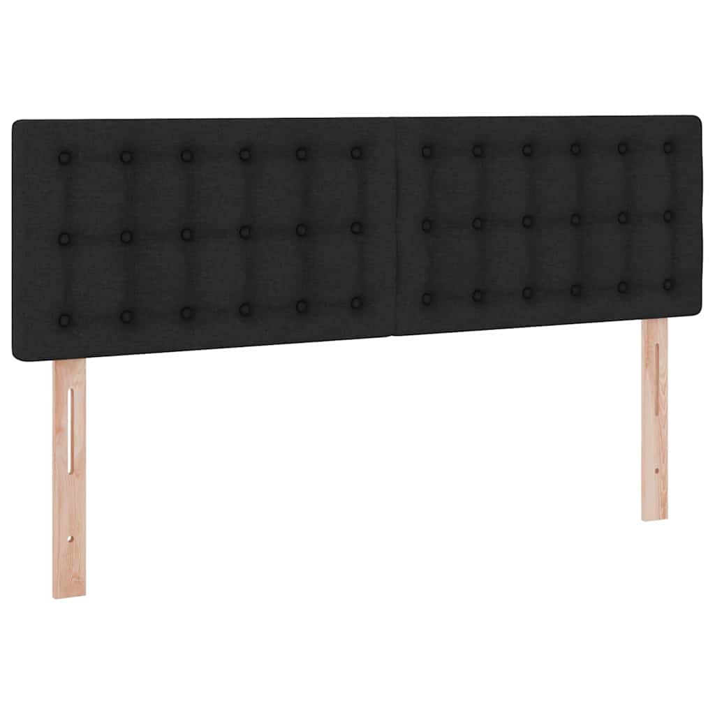 LED krevet za pohranu s madracem Crna 140 x 190 cm Tkanina