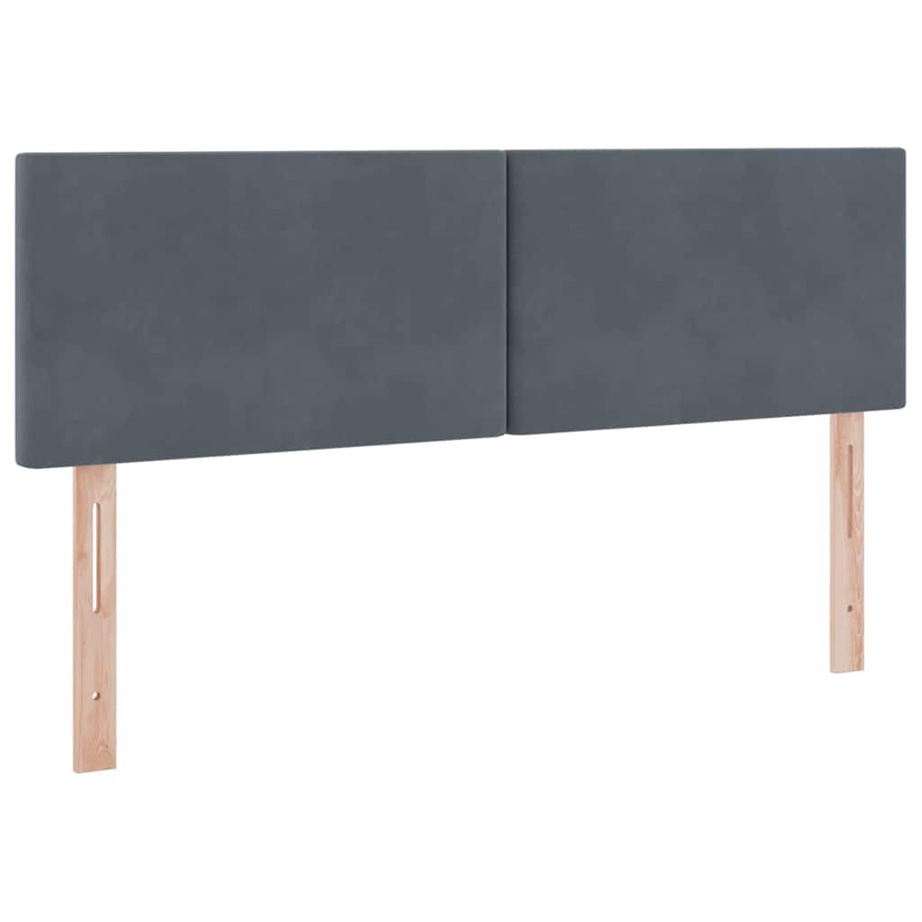 LED krevet za pohranu s madracem Tamnosiva 140 x 190 cm Baršun