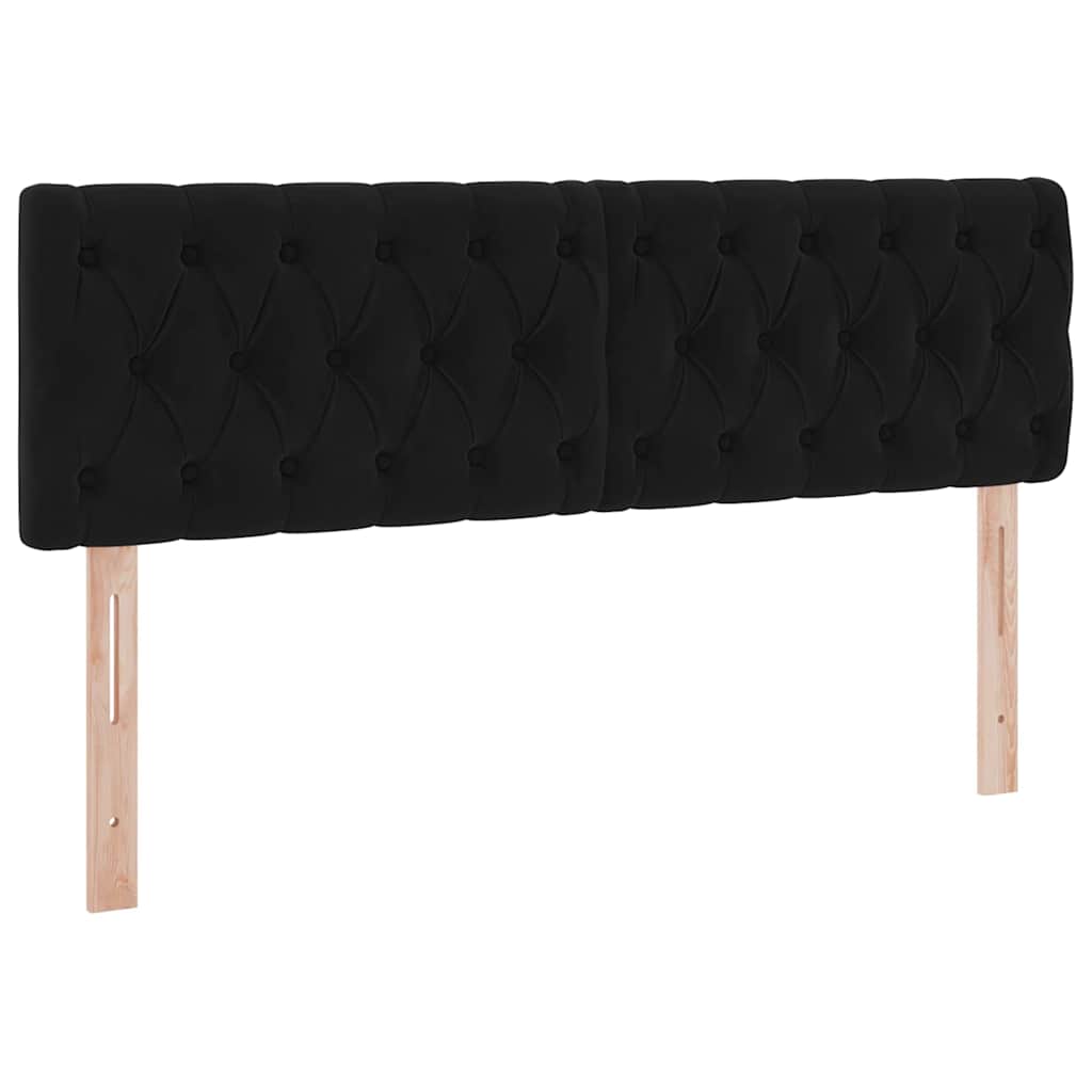 LED krevet za pohranu s madracem Crna 140 x 190 cm Baršun