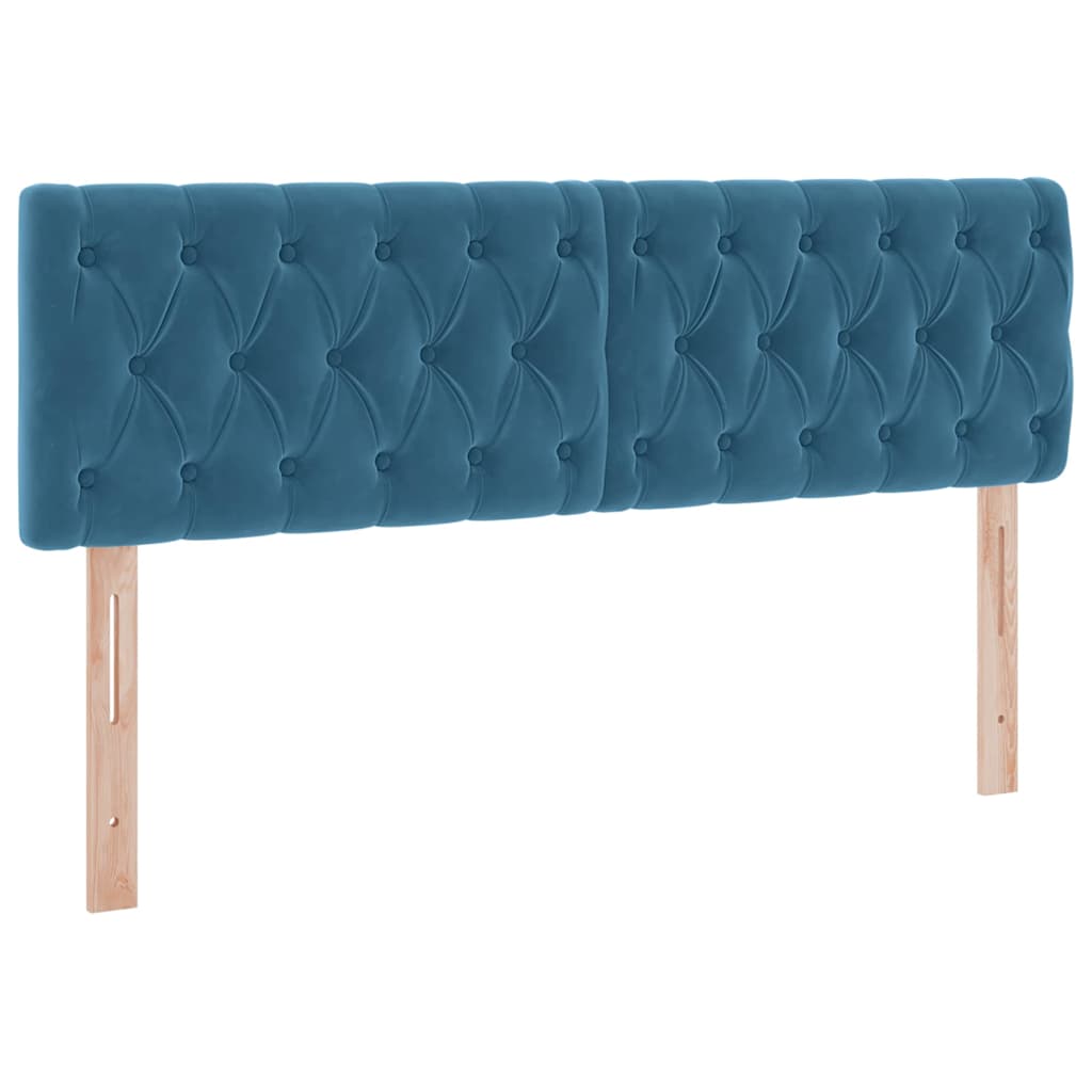 LED krevet za pohranu s madracem Tamno plava 140 x 190 cm