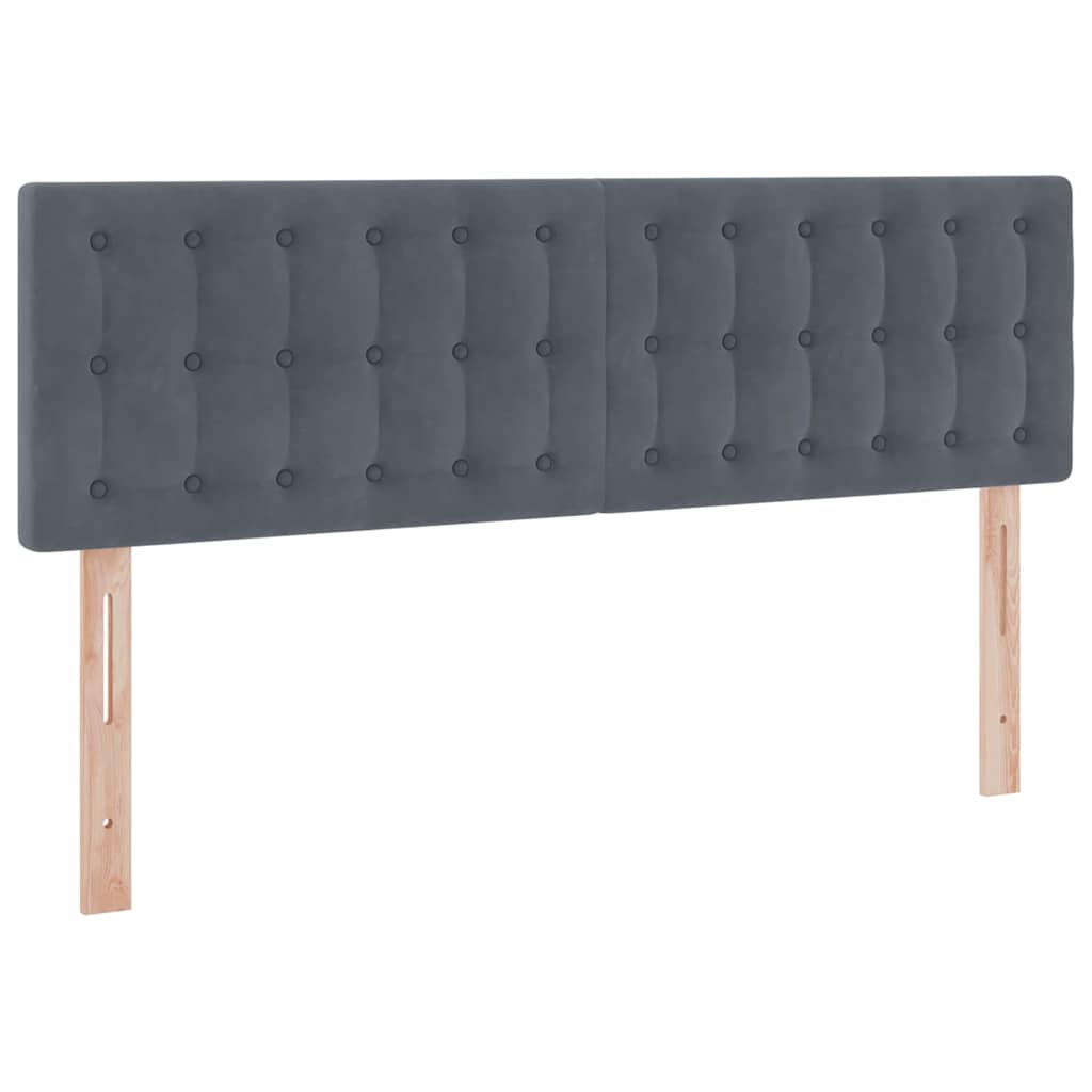 LED krevet za pohranu s madracem Tamnosiva 140 x 190 cm Baršun