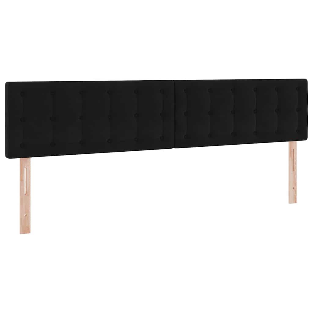 LED krevet za pohranu s madracem Crna 200 x 200 cm Baršun