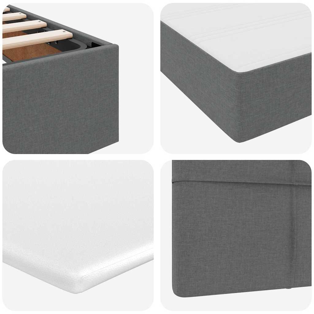 LED krevet za pohranu s madracem Tamnosiva 180 x 200 cm Tkanina