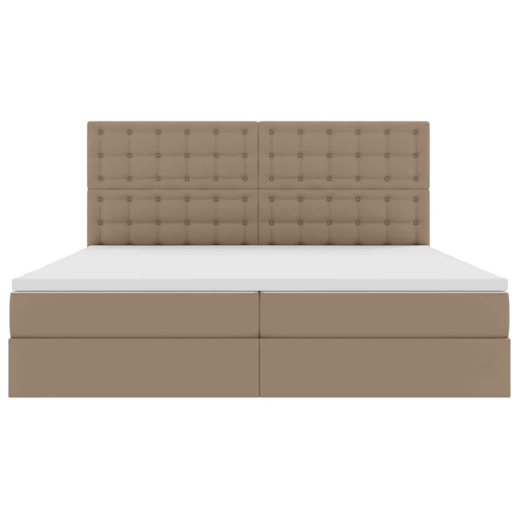 Krevet s od storage s madracem Kapućino 200 x 200 cm Lažna koža
