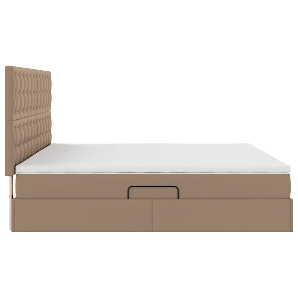 Krevet s od storage s madracem Kapućino 200 x 200 cm Lažna koža