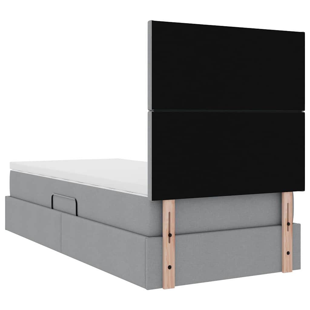 Krevet s madracem i skladištem Svijetlo siva 100 x 200 cm Svjetlosiva