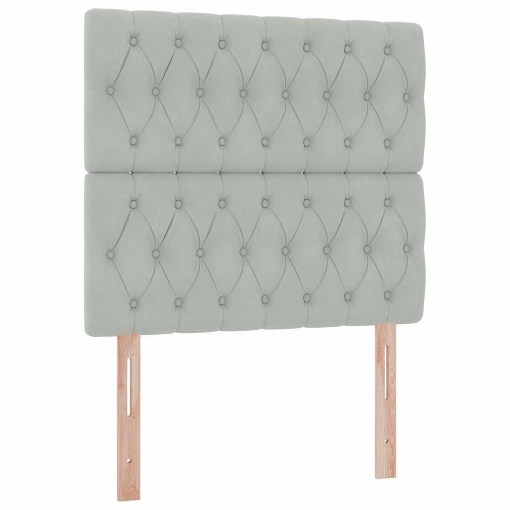 Krevet s madracem i skladištem Svijetlo siva 90 x 190 cm Baršun Svjetlosiva