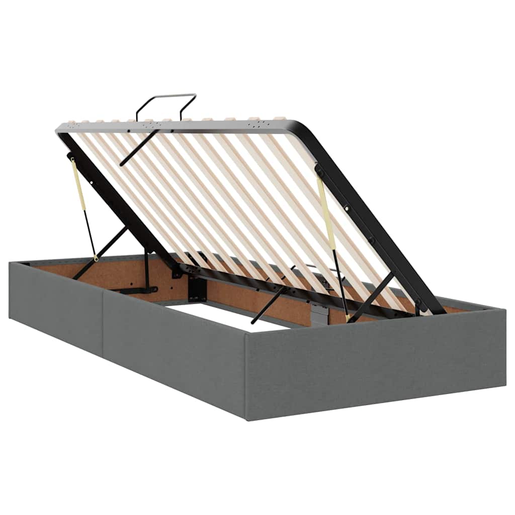 Krevet s od storage s uzglavljem Tamnosiva 180 x 200 cm Tkanina