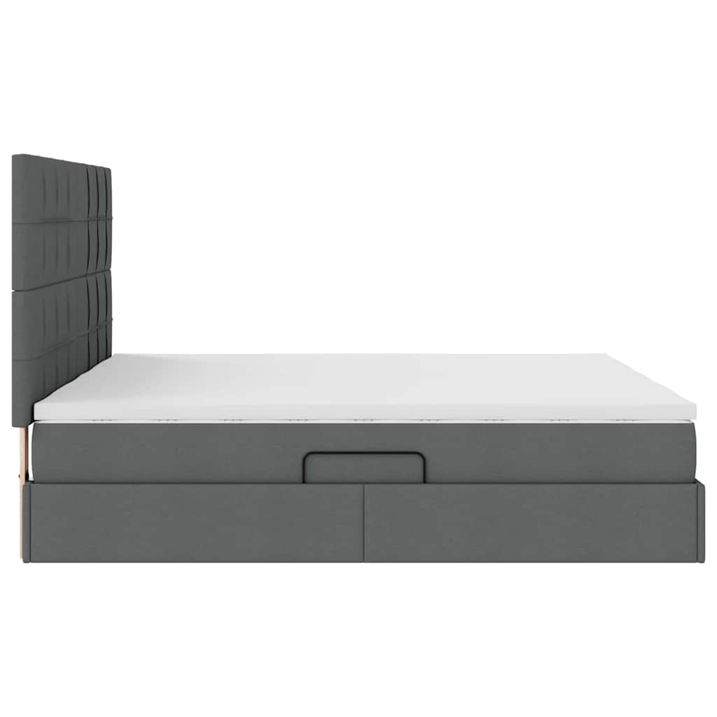 Krevet s od storage s uzglavljem Tamnosiva 180 x 200 cm Tkanina