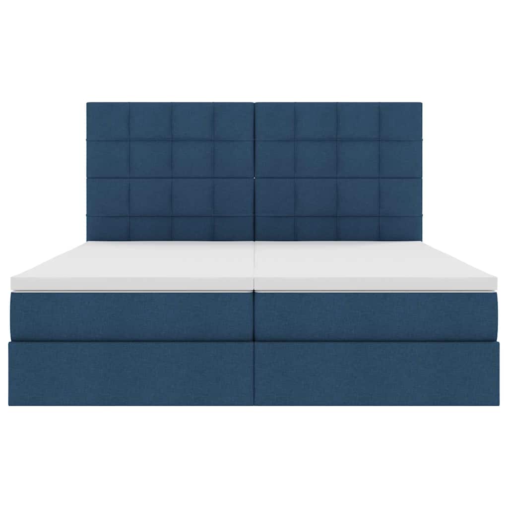 Krevet s od storage s uzglavljem Plava 200 x 200 cm Tkanina