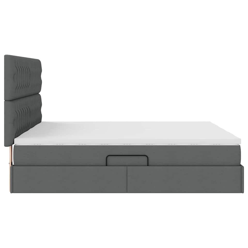 Krevet s od storage s uzglavljem Tamnosiva 180 x 200 cm Tkanina