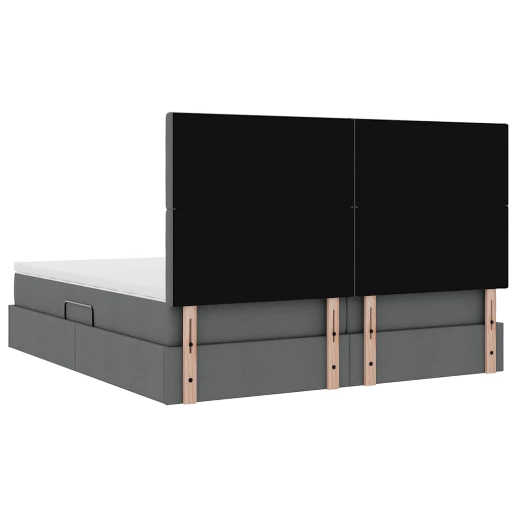 Krevet s od storage s uzglavljem Tamnosiva 180 x 200 cm Tkanina