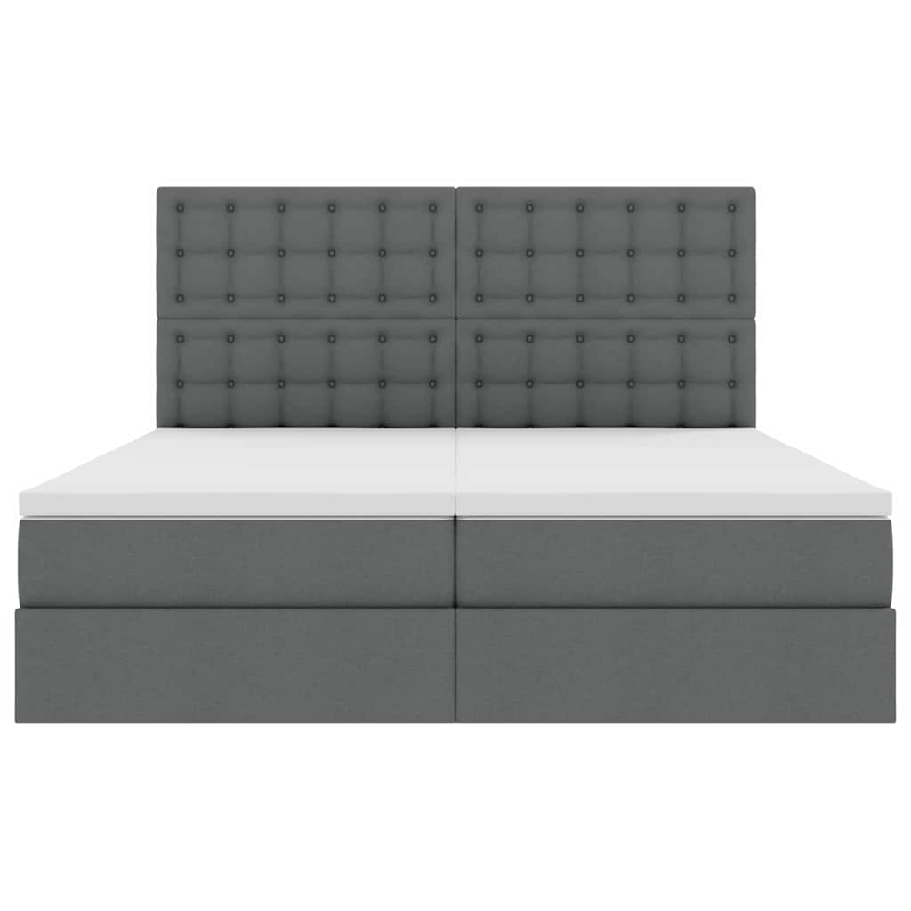 Krevet s od storage s uzglavljem Tamnosiva 180 x 200 cm Tkanina