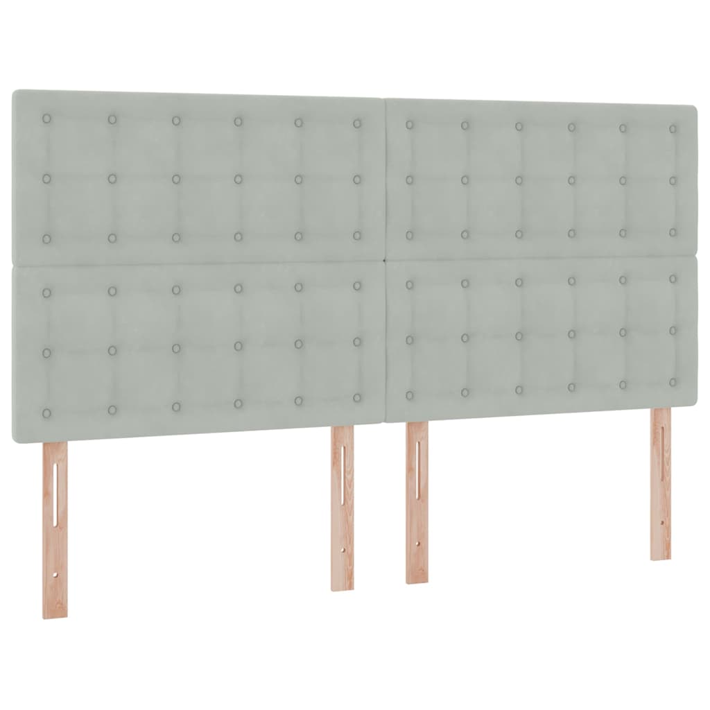 Krevet s od storage Svijetlo siva 200 x 200 cm Baršun Svjetlosiva