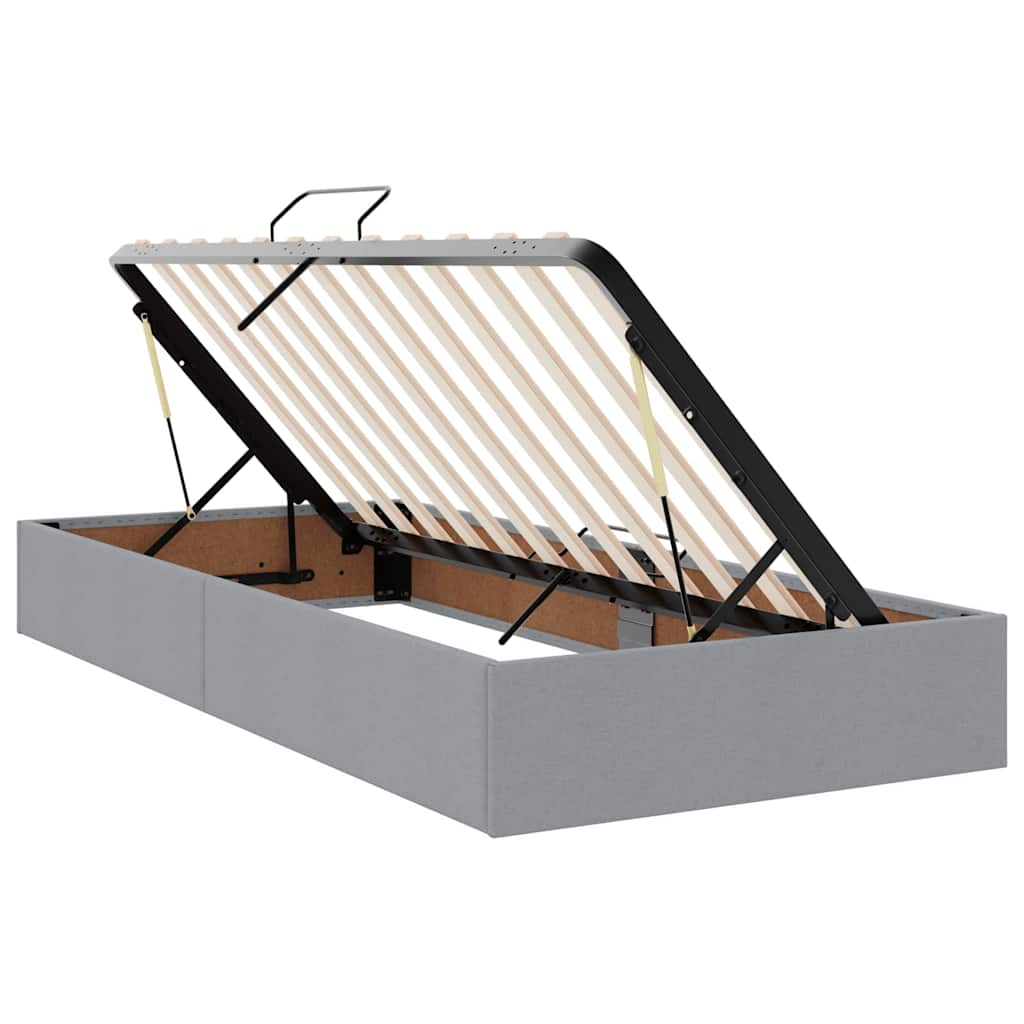 LED krevet za pohranu s madracem Svjetlosiva 100 x 200 cm