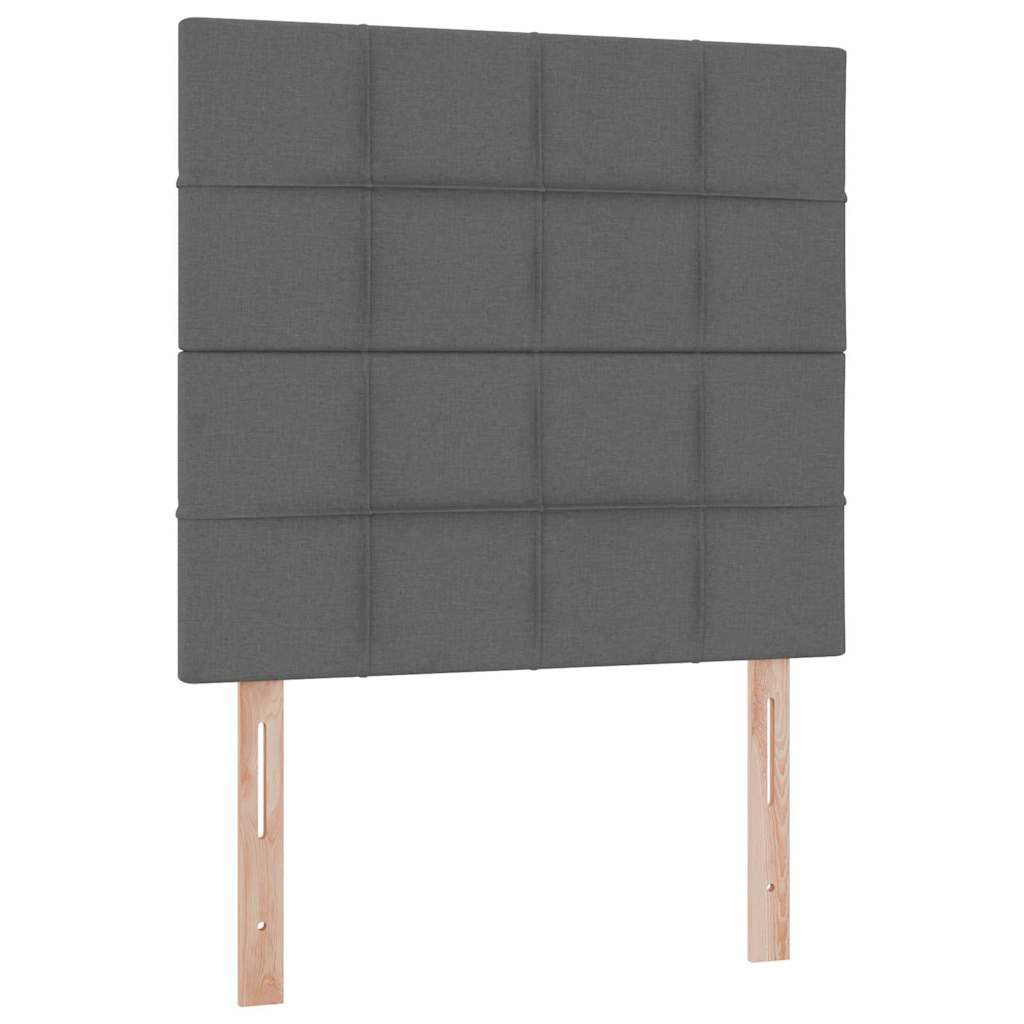 LED krevet za pohranu s madracem Tamnosiva 90 x 190 cm Tkanina