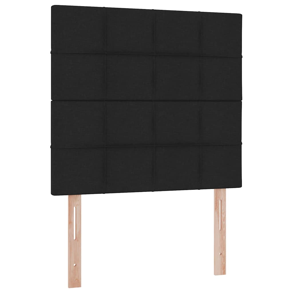 LED krevet za pohranu s madracem Crna 100 x 200 cm Tkanina