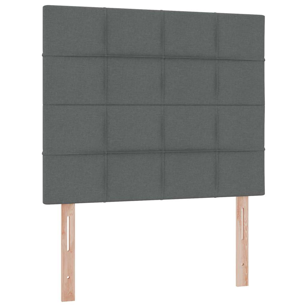 LED krevet za pohranu s madracem Tamnosiva 120 x 200 cm Tkanina