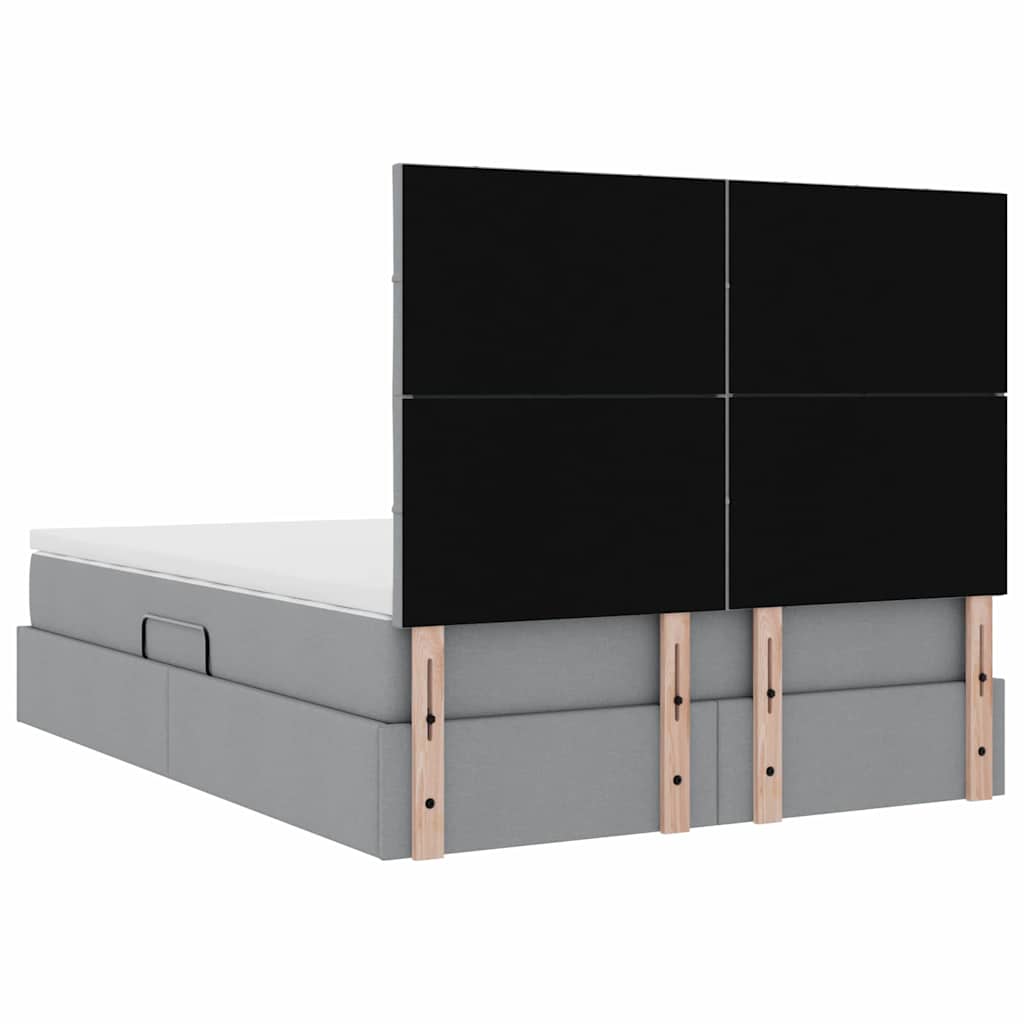 LED krevet za pohranu s madracem Svjetlosiva 140 x 200 cm