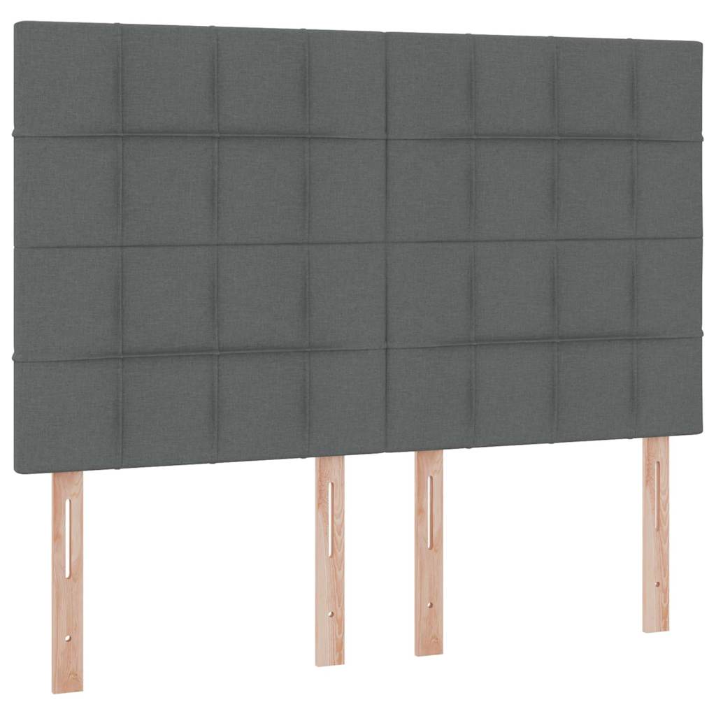 LED krevet za pohranu s madracem Tamnosiva 140 x 200 cm Tkanina