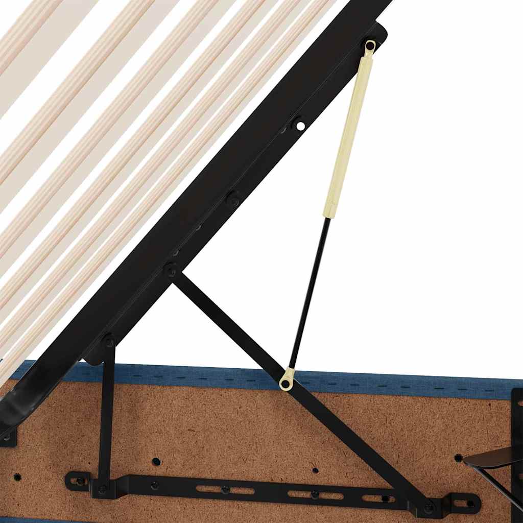 LED krevet za pohranu s madracem Plava 140 x 200 cm Tkanina