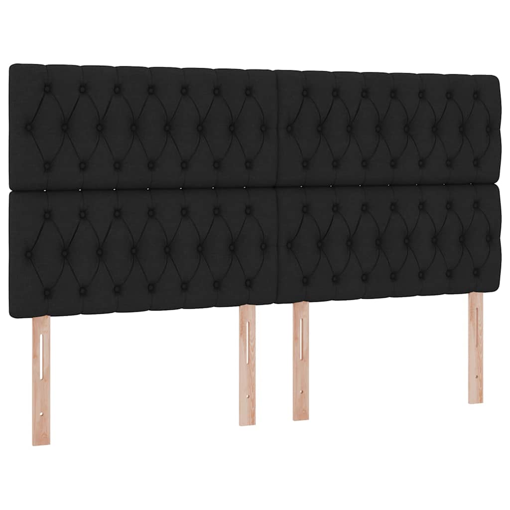 LED krevet za pohranu s madracem Crna 180 x 200 cm Tkanina