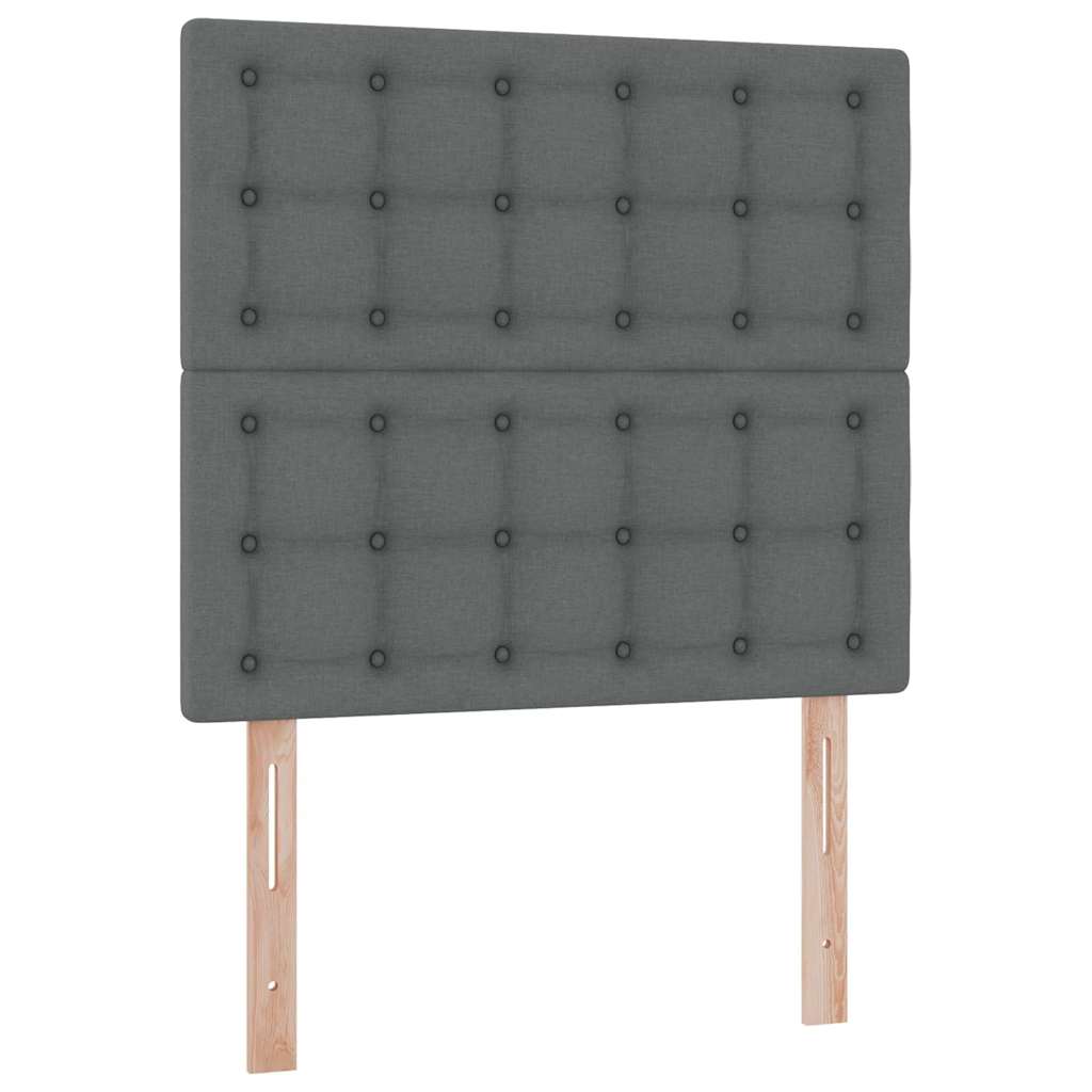 LED krevet za pohranu s madracem Tamnosiva 90 x 190 cm Tkanina