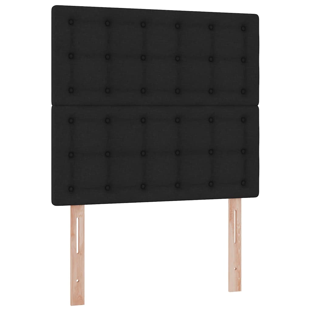 LED krevet za pohranu s madracem Crna 100 x 200 cm Tkanina